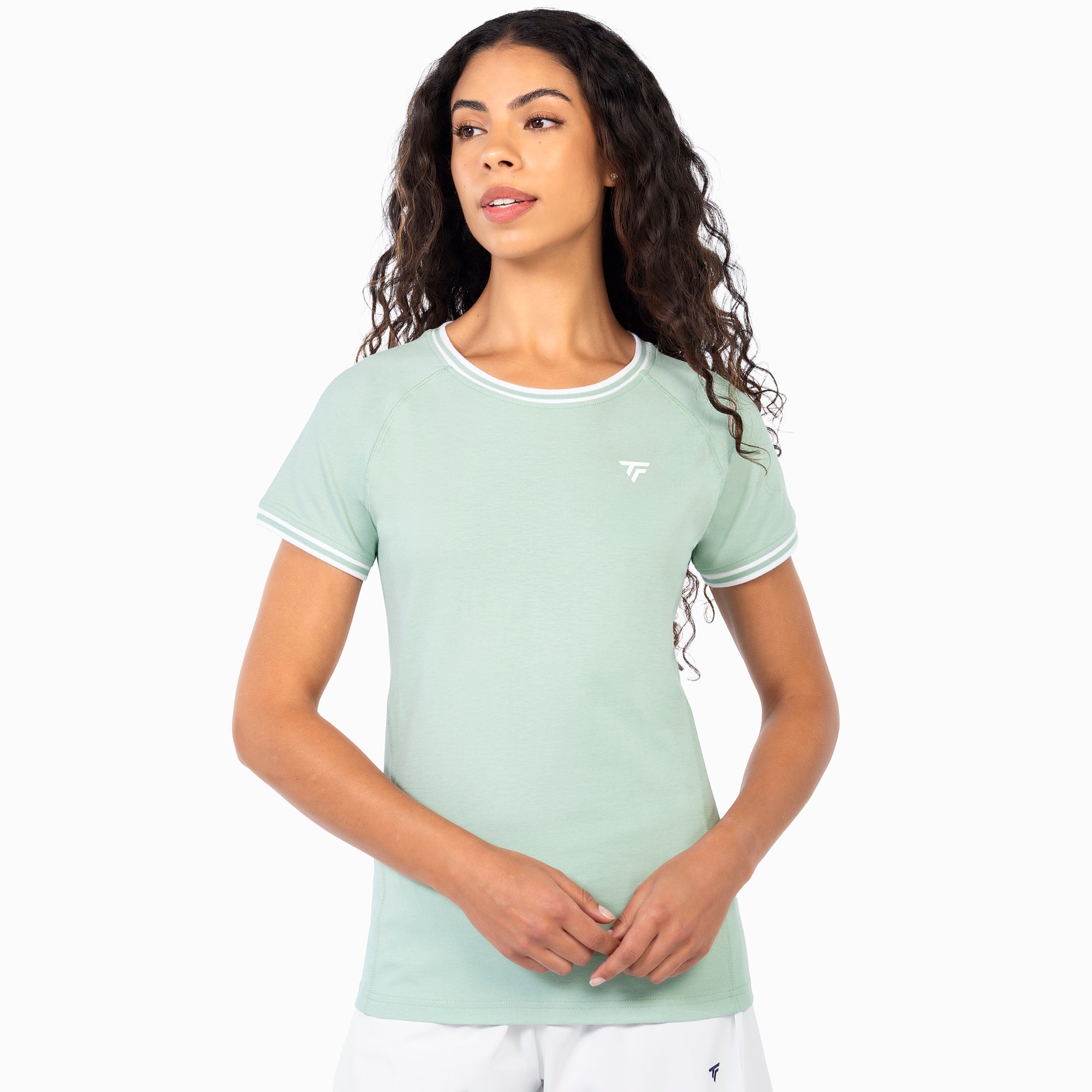 tecnifibre-stretch-tee-t-shirt-donna-verde-sage image 2