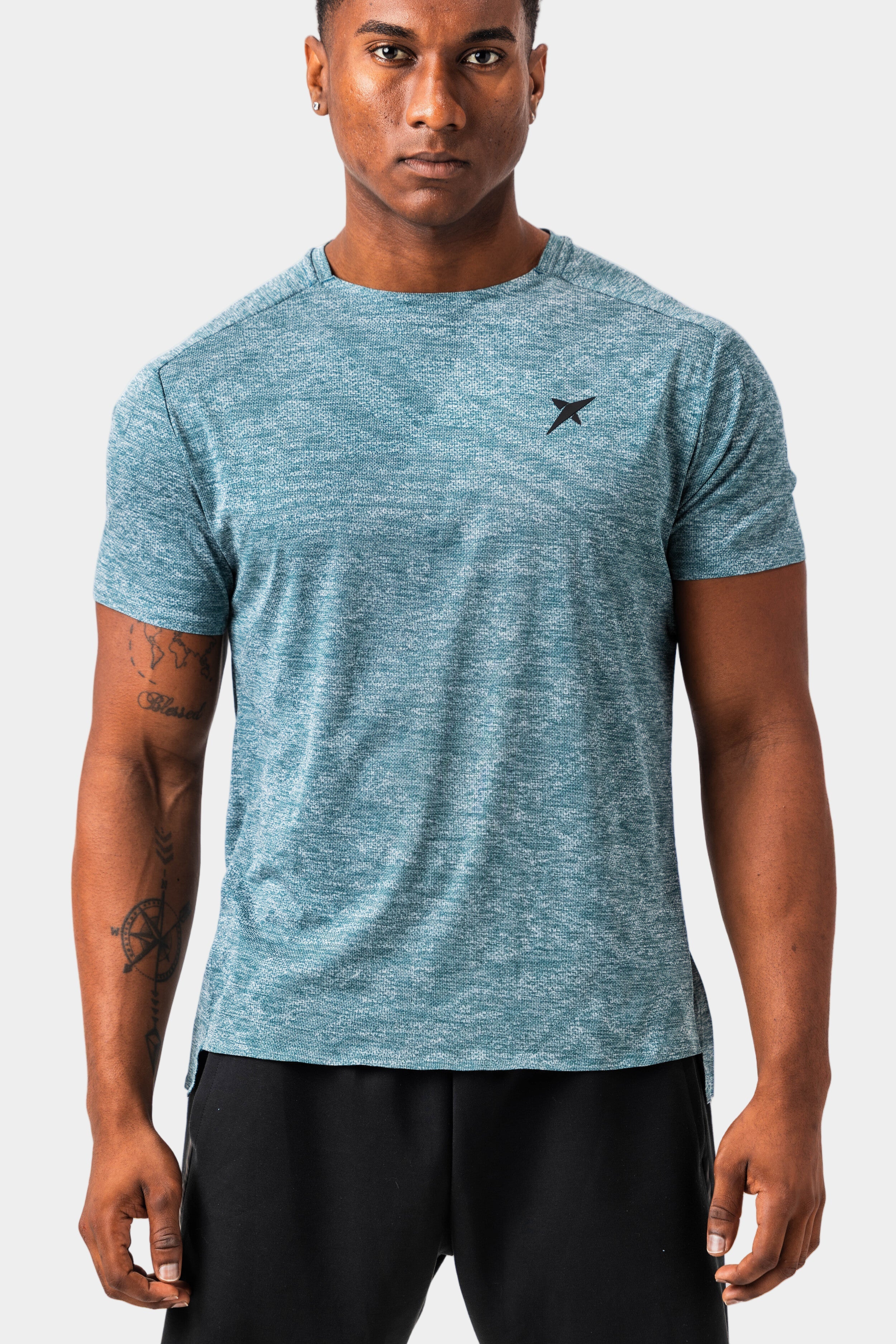 drop-shot-buma-t-shirt-padel-uomo-verde-grigio image 2