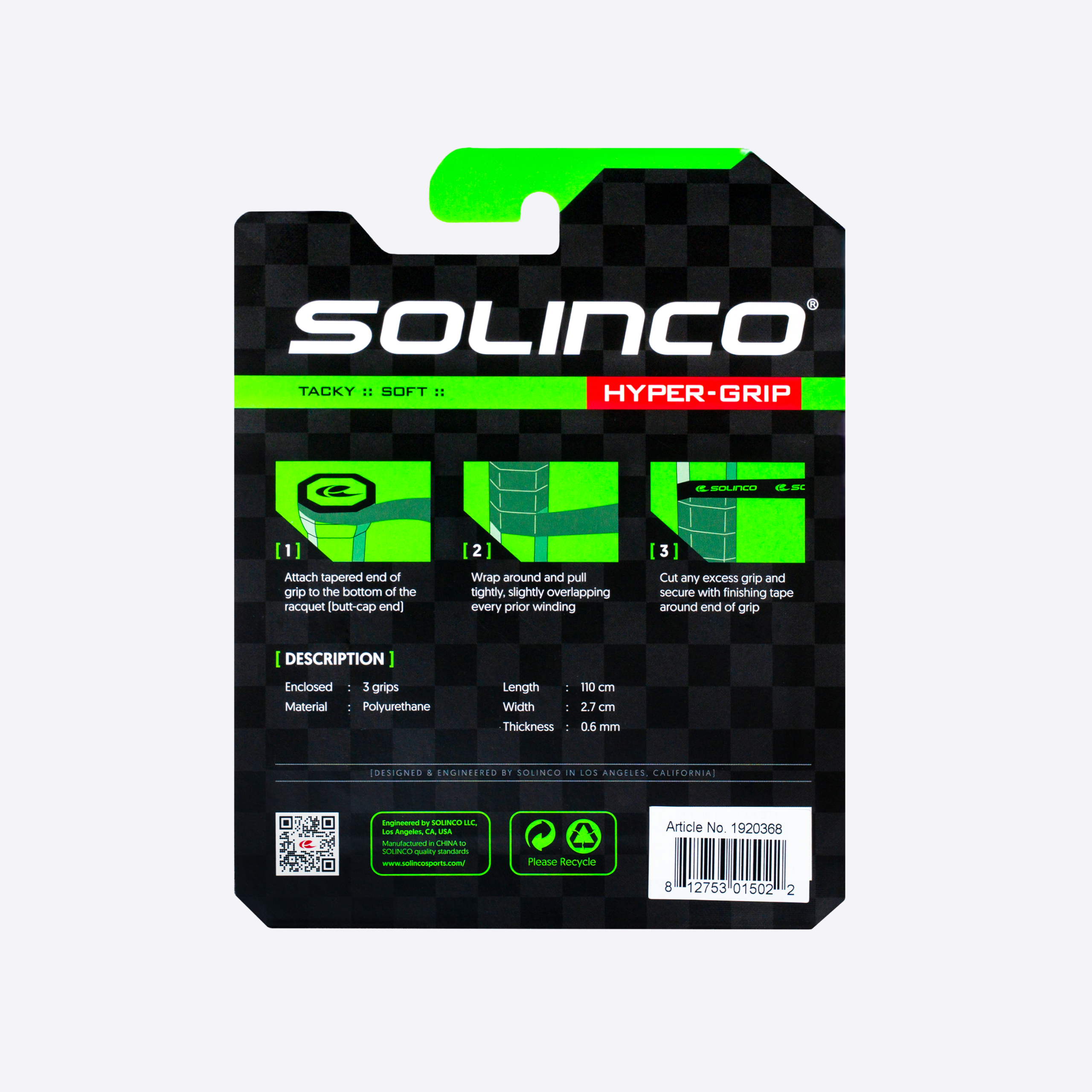 solinco-hyper-grip-overgrip-tacky-sottile-110cm-x-2-7cm-0-55mm image 3