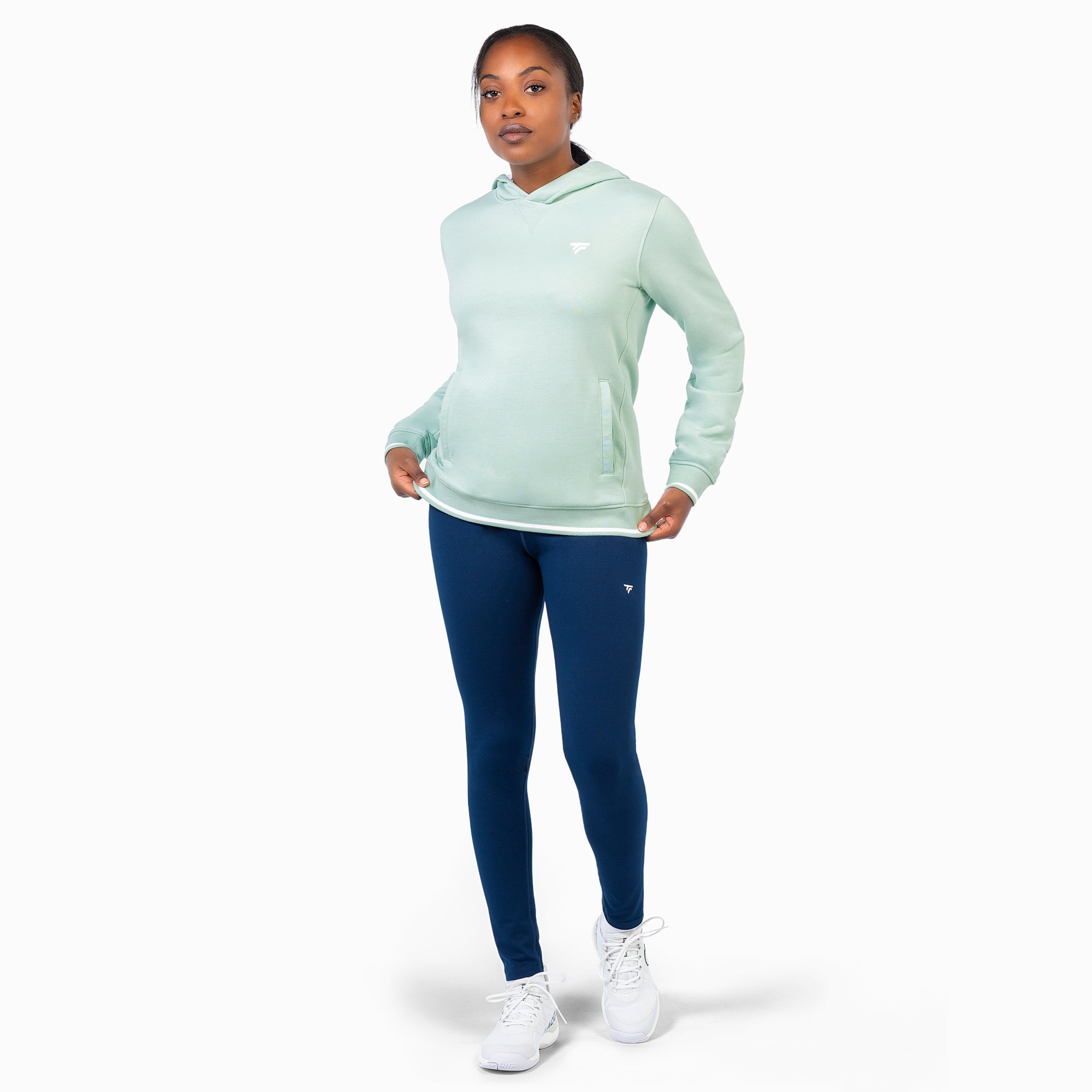 tecnifibre-terry-hoodie-sage-felpa-con-cappuccio-donna image 2