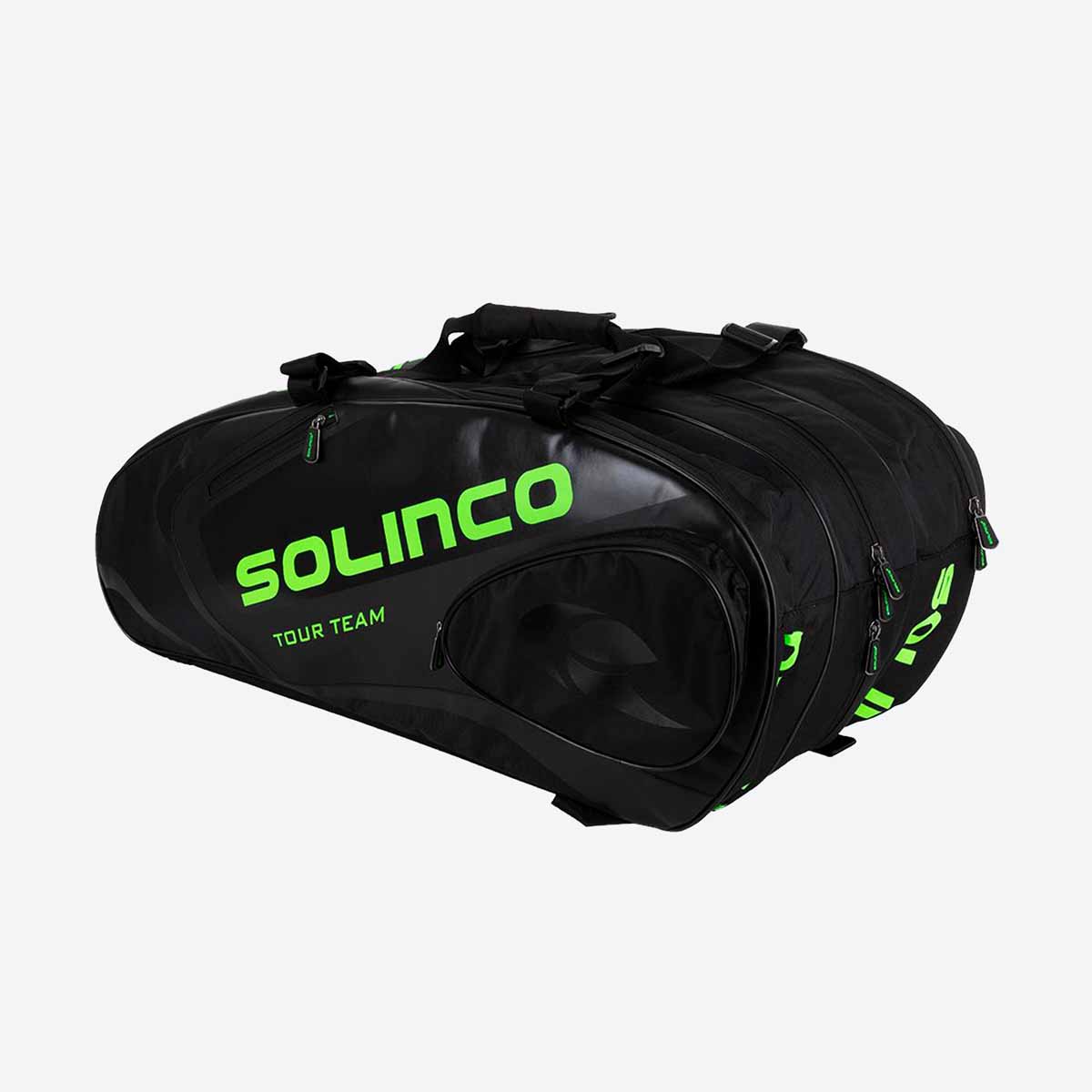 solinco-15-pack-tour-racquet-bag-black-neon-green image 1