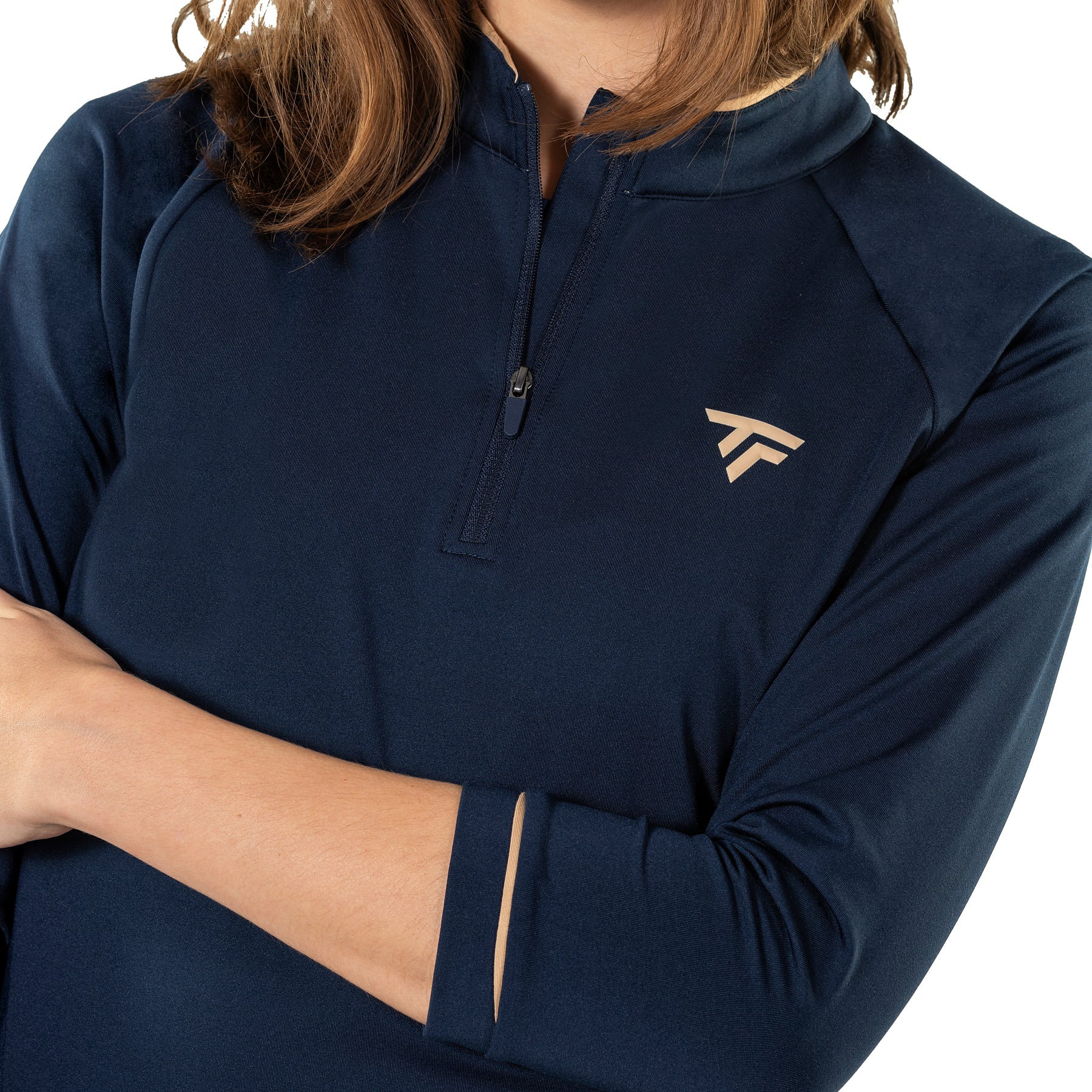 tecnifibre-thermo-zip-manica-3-4-felpa-tennis-donna-blu-marine image 4