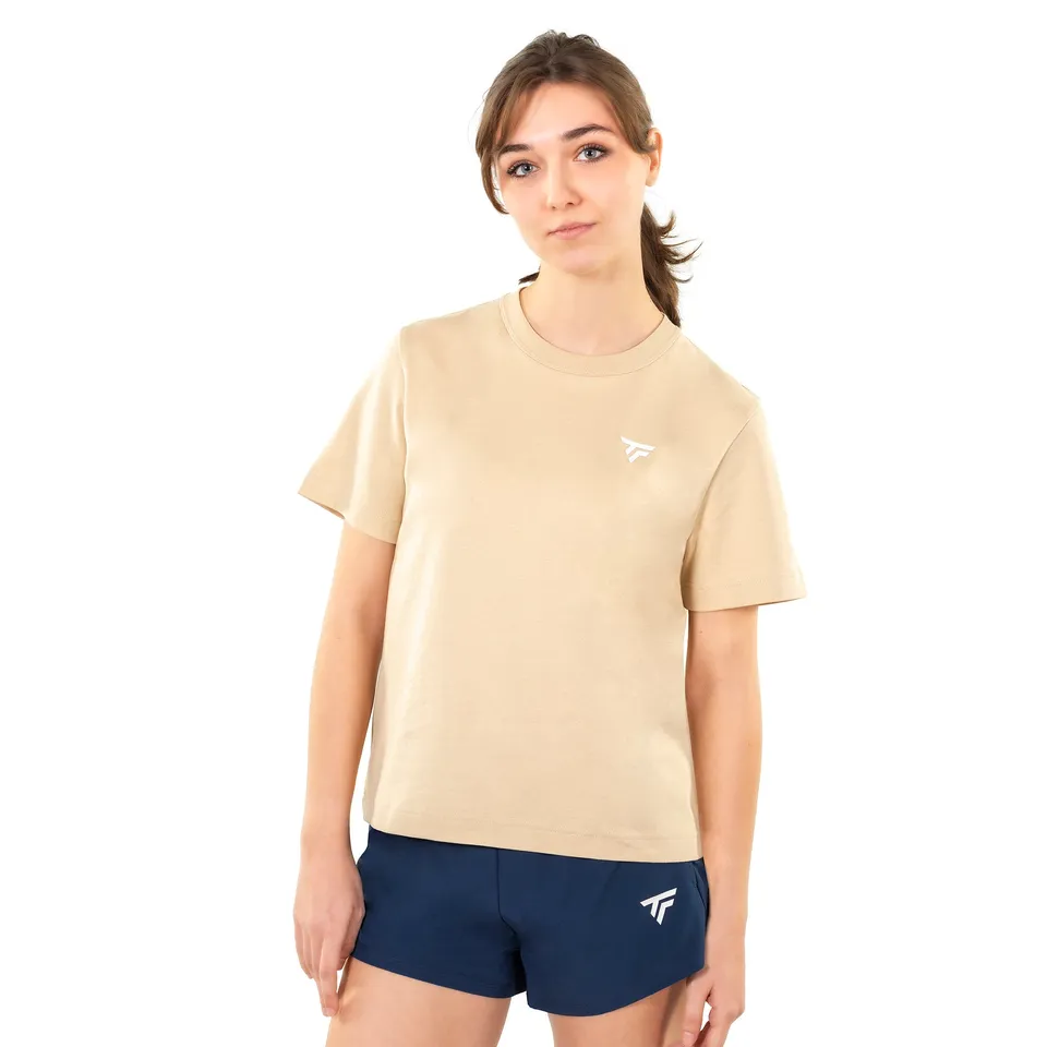 tecnifibre-graphic-tee-sand-t-shirt-donna-taglio-oversize image 1