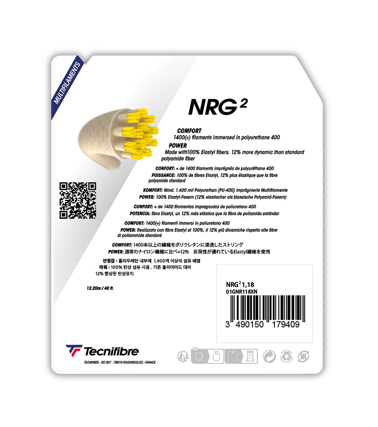 tecnifibre-nrg2-beige-set-corda-tennis-multifilamento-12m image 3