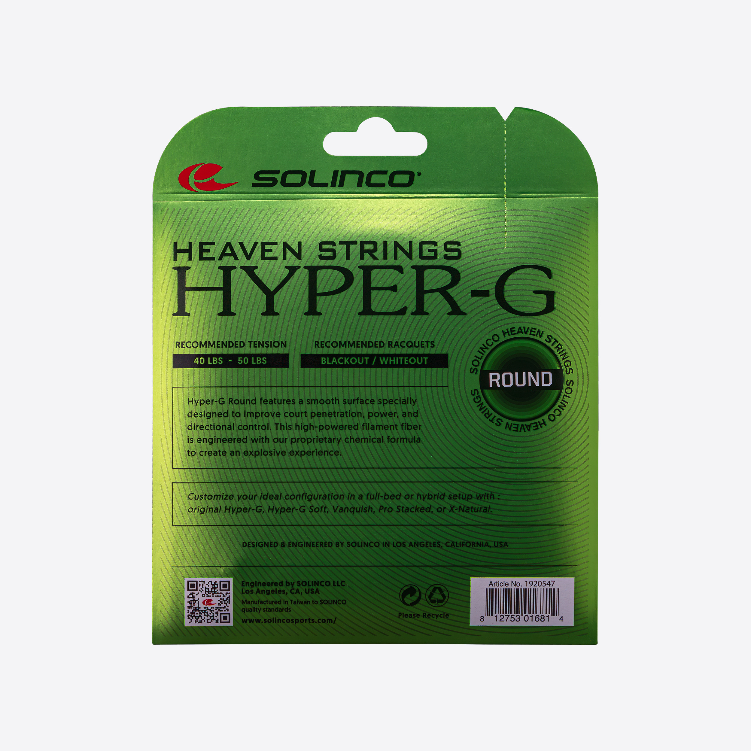 solinco-hyper-g-round-corda-tennis-monofilamento-liscia image 2