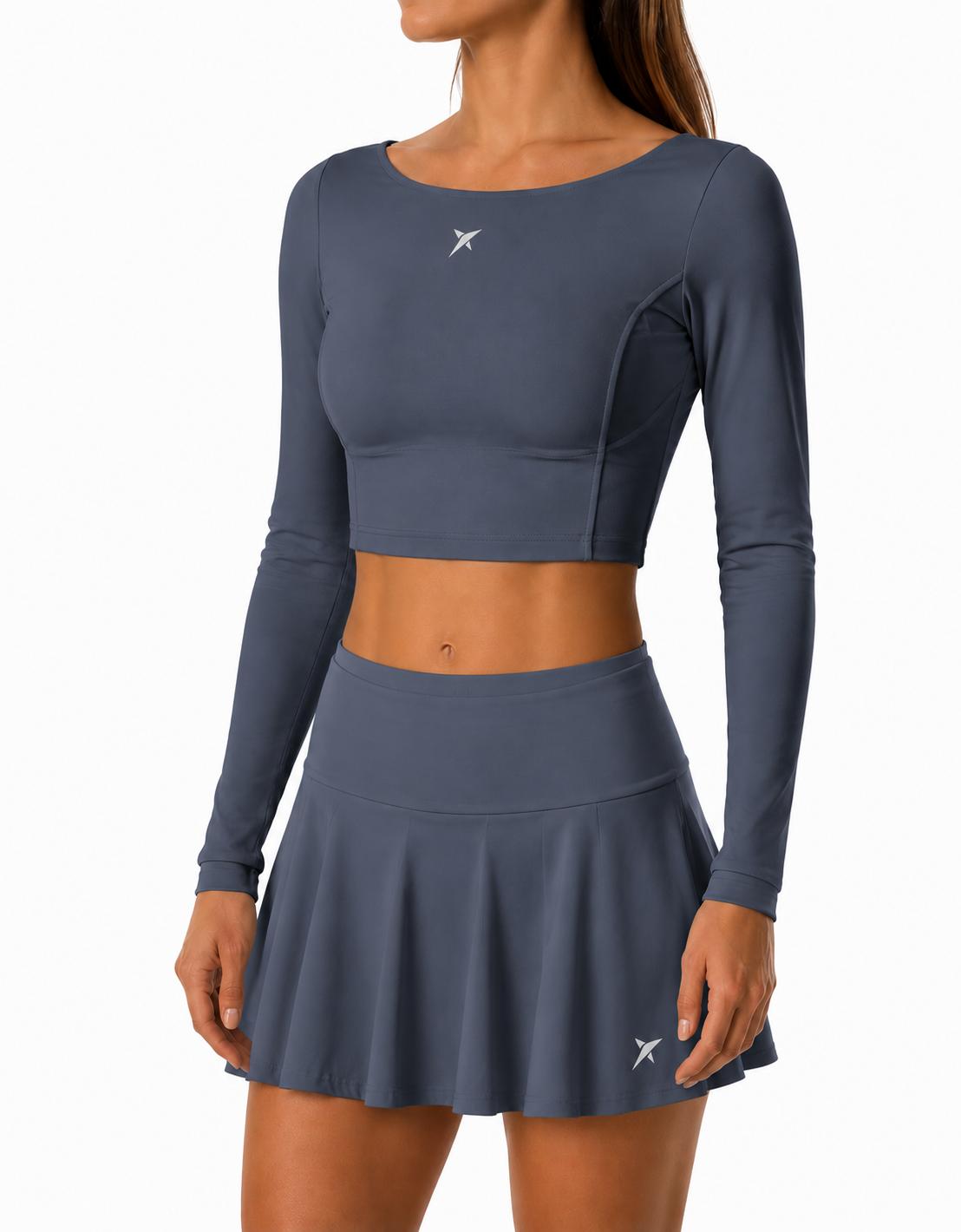 drop-shot-monarca-top-manica-lunga-crop-donna image 1