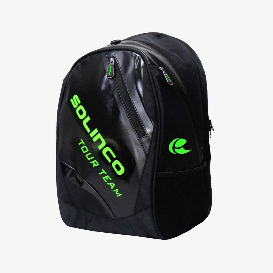 solinco-tour-backpack-zaino-tennis-nero-verde-2-racchette image 1