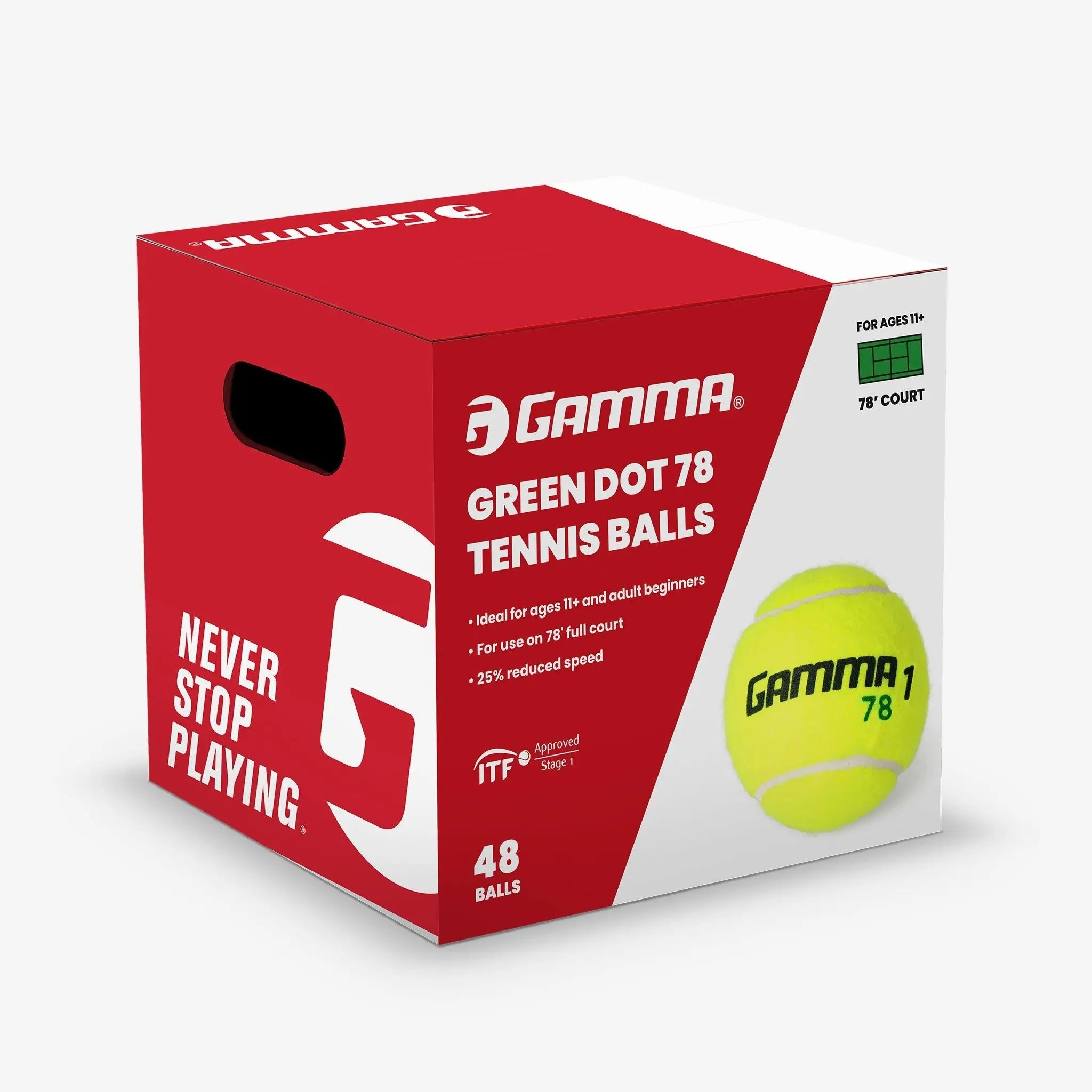 gamma-green-dot-78-tennis-ball-palline-tennis-junior-pack image 3