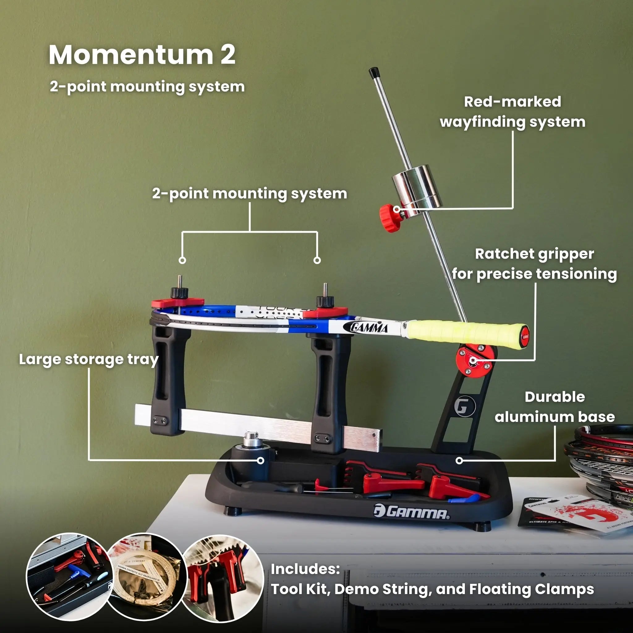 gamma-momentum-2-macchina-incordatrice-drop-weight-tennis image 5