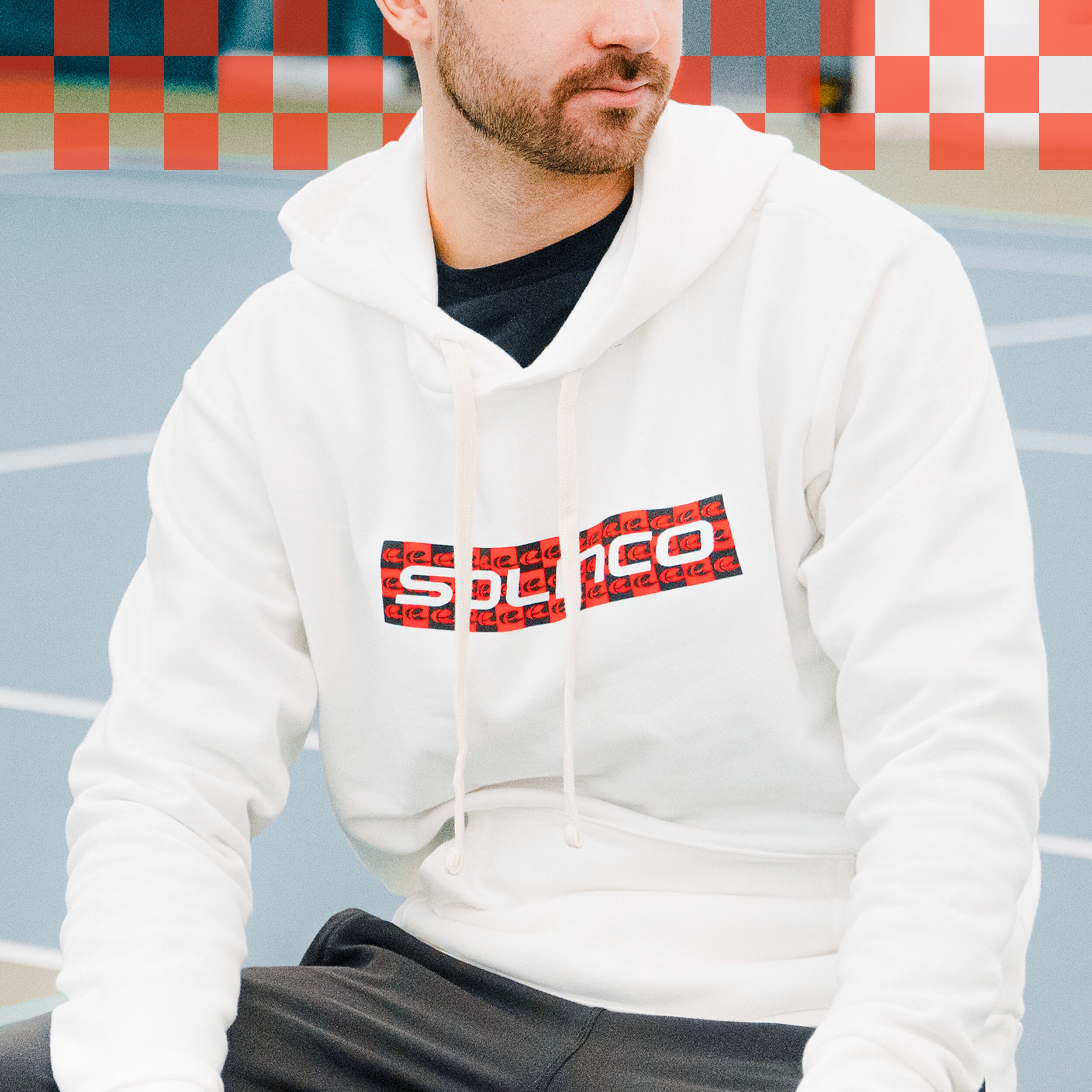 solinco-checkered-felpa-hoodie-cotone image 2
