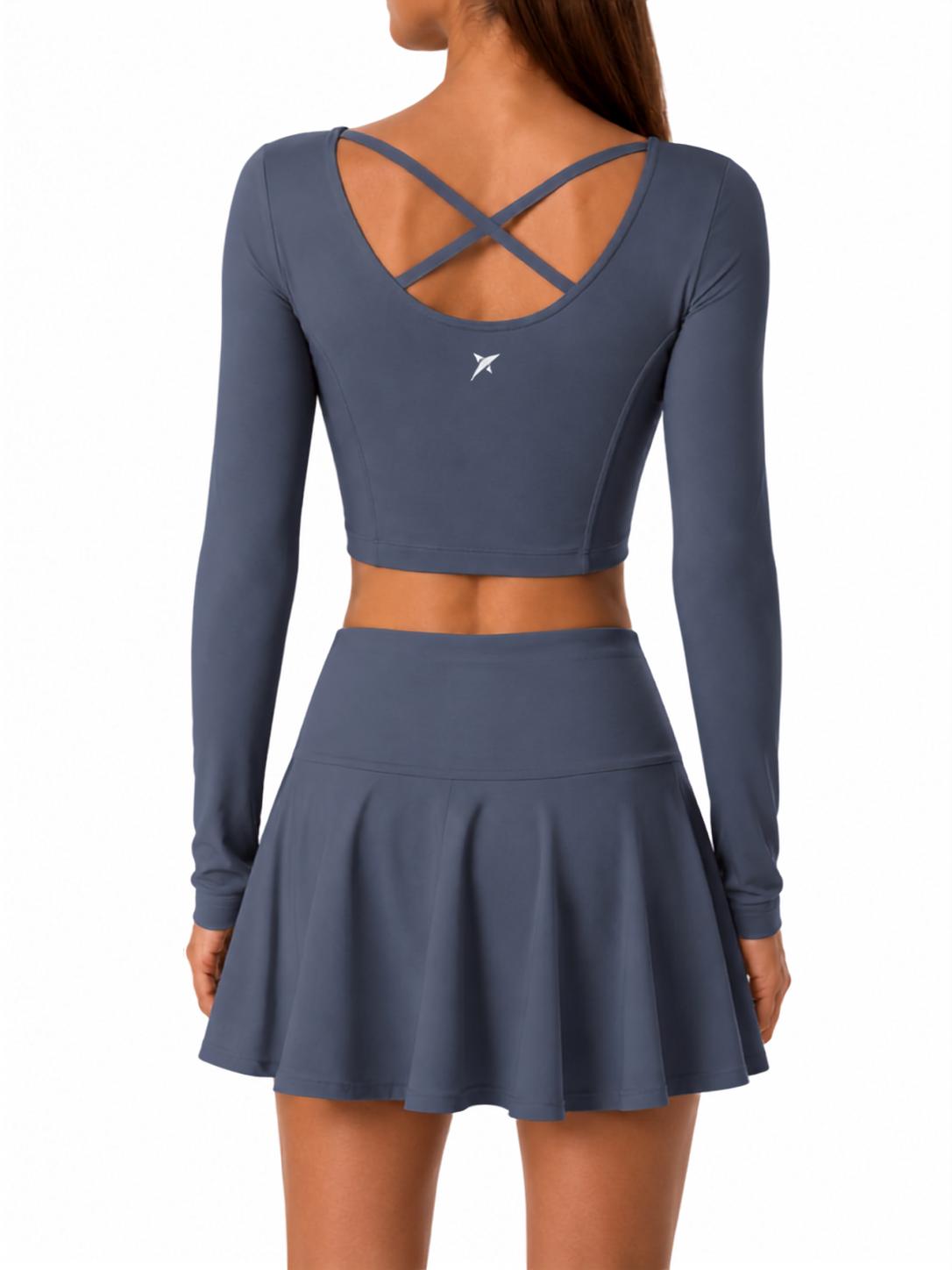 drop-shot-monarca-top-manica-lunga-crop-donna image 2