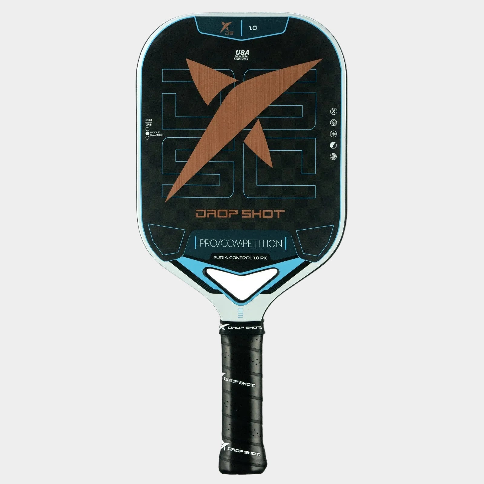 drop-shot-furia-control-1-0-pk-racchetta-pickleball-16mm-carbonio-12k image 1